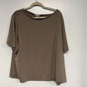 H&M Professional Officewear Flutter Sleeve Boat Neck Flowy Sz XXL Granola Blouse